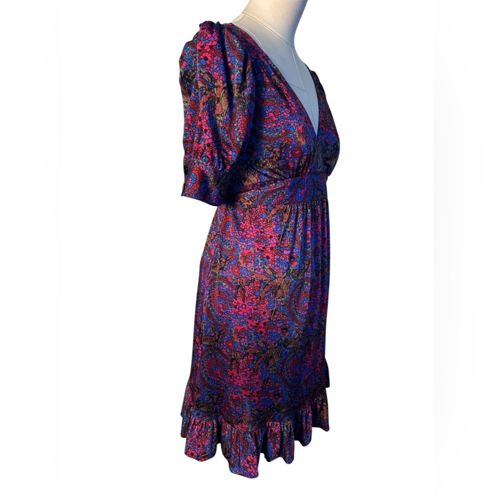Vintage Betsy Johnson floral stain glass wrap dress - Picture 2 of 11